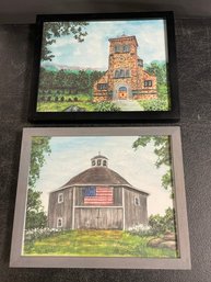 LOT OF 2 AL BORTLES FRAMED PRINTS (US)