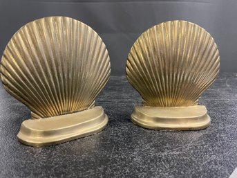 BRASS SHELL BOOKENDS