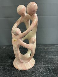 CARVED SOAPSTONE FAMILY STATUE
