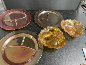 6pc CARNIVAL GLASS