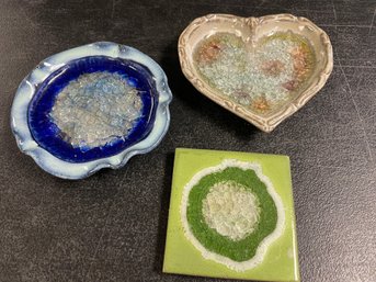FUSED GLASS POTTERY PIECES