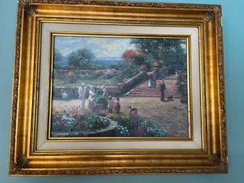 OIL/CANVAS GARDEN SCENE