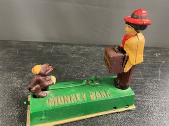 CAST MECHANICAL MONKEY BANK