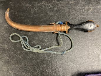 KNIFE IN COPPER SHEATH - MIDDLE EASTERN