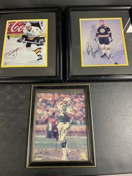 3 AUTOGRAPHED PICS - CAM NEELY, PHIL ESPOSITO, JOE NAMATH