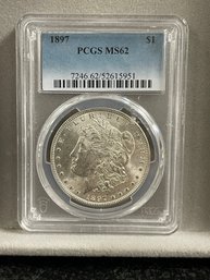 1897 PCGS MS62 MORGAN SILVER DOLLAR