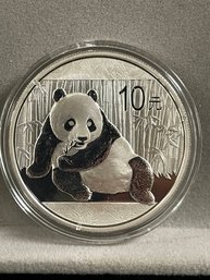 2015 PANDA SILVER 10 YUAN SILVER COIN
