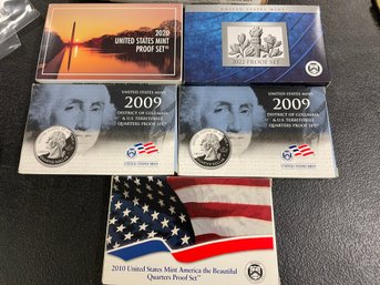 5 US MINT PROOF SETS 2009/2010/2020 2022
