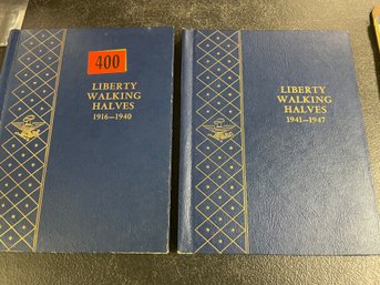 2 BOOKS SILVER WALKING LIBERTY HALF DOLLARS