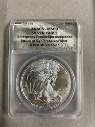 2020-S ANACS MS69 SILVER EAGLE - FIRST STRIKE