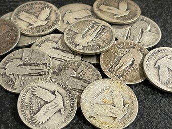 SILVER STANDING LIBERTY QUARTERS