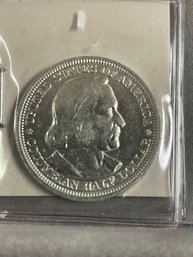 FIRST US COMMEMORATIVE COIN - 1892 SILVER COLUMBIAN EXPOSITION