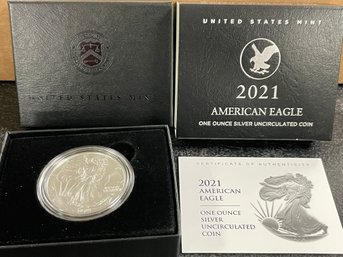 2021-W AMERICAN EAGLE UNCIRCULATED SILVER .999 FINE COIN