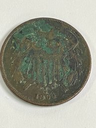 1864 2 CENT PIECE - YOU DECIDE MOTTO SIZE