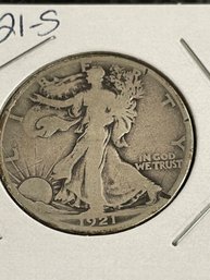 1921-S SILVER STANDING LIBERTY HALF DOLLAR