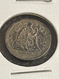 SILVER 1857 HALF DIME