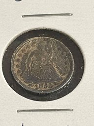 1853 SILVER HALF DIME W/ARROWS