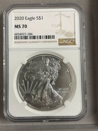 NGC MS70 AMERICAN EAGLE SILVER DOLLAR