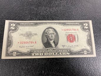 $2 1953-B RED SEAL STAR NOTE
