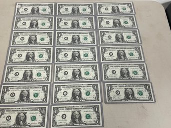 20 CONSECUTIVE $1 STAR NOTES UNCIRC