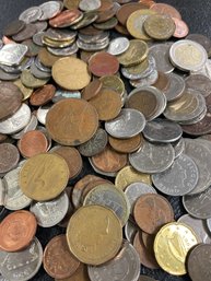 BAG OF FOREIGN COINS