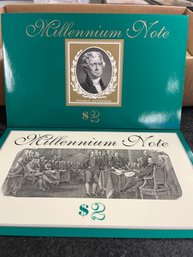 1995 $2 MILLENIUM STAR NOTE BUREAU ENGRAVING & PRINTING 2000 SERIAL