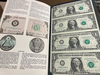 UNCUT SHEET (4) 1988-A $1 NOTES