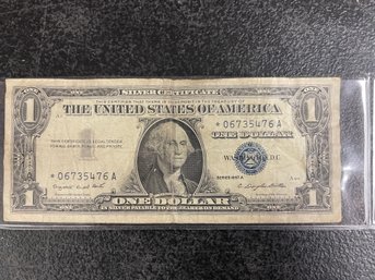 1957-A BLUE SEAL $1 STAR NOTE