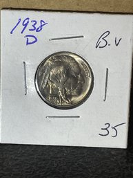 BU 1938-D BUFFALO NICKEL