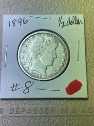 1896 BARBER SILVER HALF DOLLAR