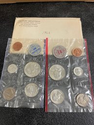 SILVER 1962 UNCIRCULATED US MINT SET P&D MARKS 10 COINS