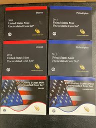 UNCIRCULATED MINT SETS 2011 2012 2013 - 84 COINS