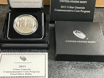 2013-P 5 STAR GENERAL PROOF SILVER DOLLAR COMMEMORATIVE