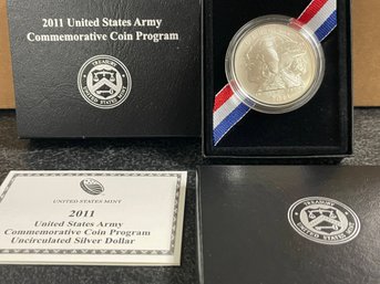 2011-S US ARMY UNCIRCULATED SILVER DOLLAR COMMEMORATIVE COIN