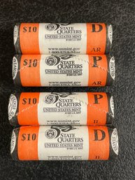 US MINT SEALED ROLLS STATE QUARTERS - IL AR - P&D MINTS