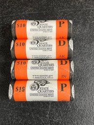 US MINT SEALED ROLLS STATE QUARTERS P&D MINTS AK/IN