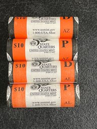 US MINT SEALED ROLLS STATE QUARTERS P&D MINTS AL/AZ