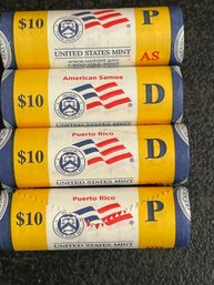 US MINT SEALED ROLLS STATE QUARTERS P&D MINTS AMERICAN SAMOA/PUERTO RICO