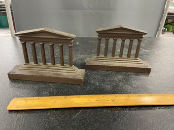 BRONZE PARTHENON/GREEK COLUMN BOOKENDS