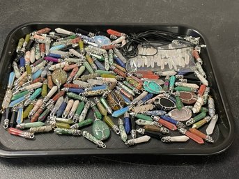LARGE LOT GEMSTONE PENDANTS