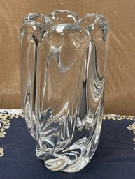 ORREFORS CRYSTAL VASE - SIGNED