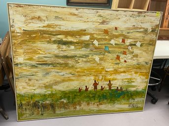 LARGE LEE REYNOLDS OIL ON CANVAS PAINTING - KITES