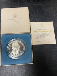 HUGE .925 STERLING SILVER 1971 PANAMA 20 BALBOAS COIN - 2000 GRAINS SILVER