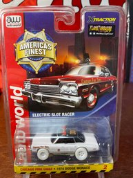 SLOT CAR 1974 MOACO (DODGE) CHICAGO FIRE CHIEF - WHITE