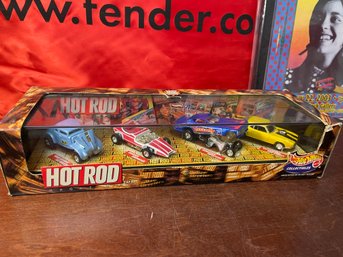 HOT ROD MAGAZINE 4 CAR SET - HOT WHEELS