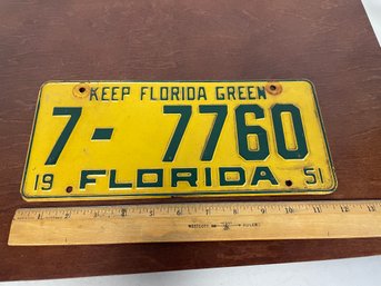 1951 FLORIDA LICENSE PLATE
