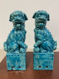 BLUE PAIR FOO DOGS/FU DOGS