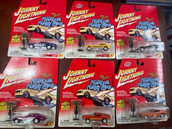 WHITE LIGHTNING FEARLESS FUNNY CARS SET JOHNNY LIGHTNING