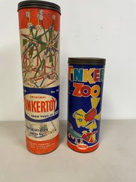 2 TINKERTOYS CANS - TINKER ZOO