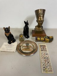 EGYPTIAN LOT LENOX BATSET, MUMMY, CAT